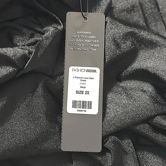 NWT - FashionNova A Forever Love Black Formal Evening Floor Length Maxi Dress - Picture 7 of 7